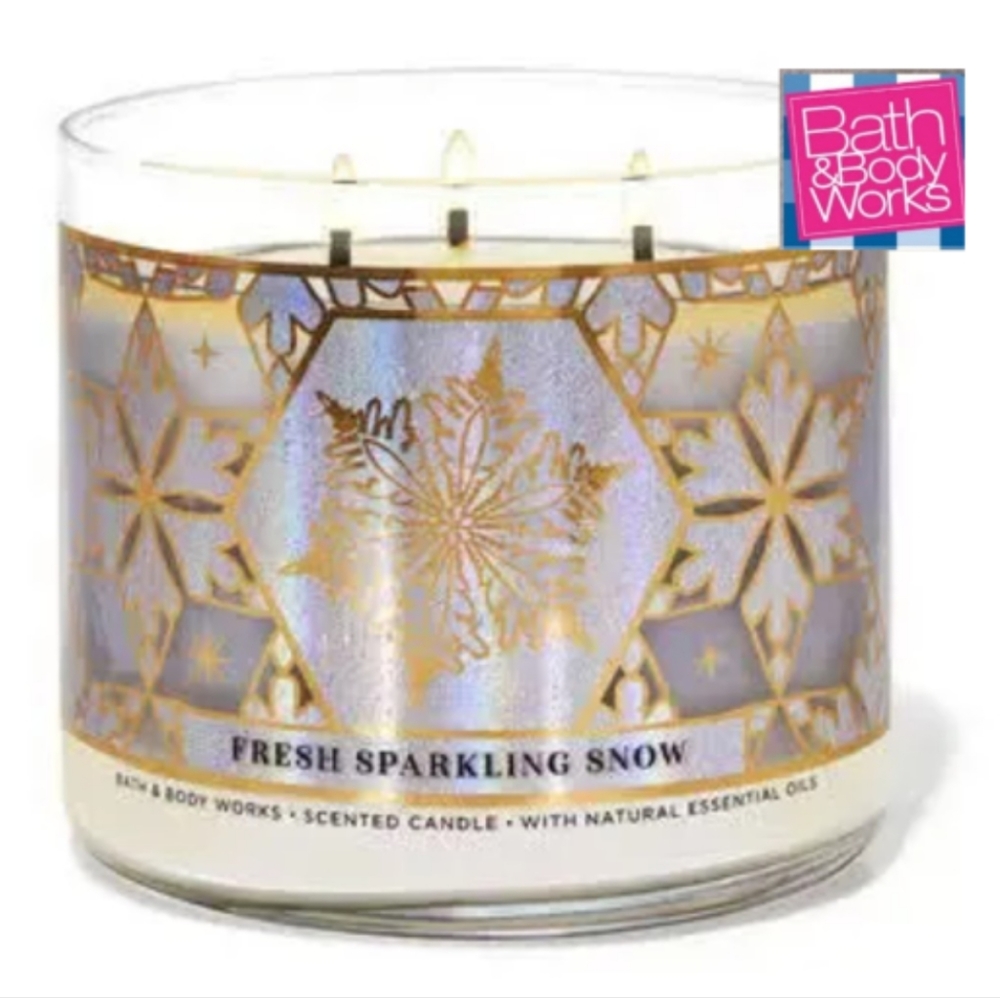 Bath Body Works Fresh Sparkling Snow 3 Wick Candle